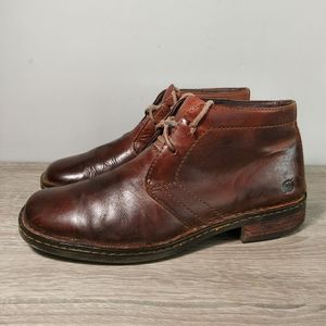 Born Mens Sz 8.5 Harrison  Chukka Boots Ankle Brown Leather